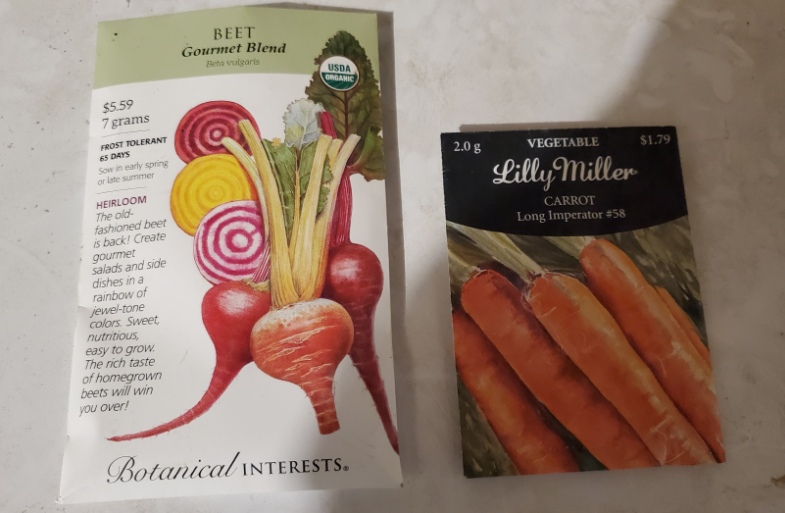 carrot and beet seeds - march 18